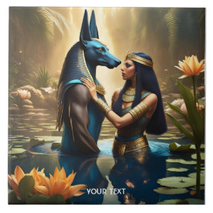 Fantasie Schattige levendig Egyptisch God Vrouw Tegeltje