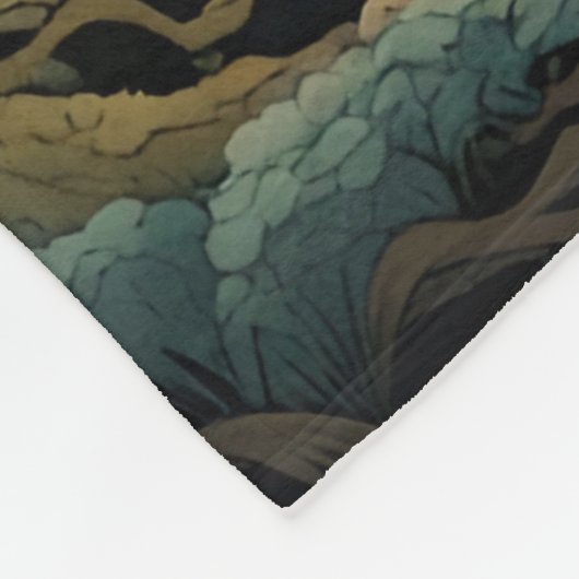 Fantasie Schattige levendig Japans Antiek Village Fleece Deken (Hoek)