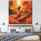 Fantasie Schattige levendig meisje Herfst bos Canvas Afdruk (Insitu (Slaapkamer))