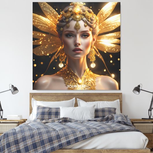 Fantasie Schattige levendig mooi sprookjesportret Canvas Afdruk (Insitu (Slaapkamer))