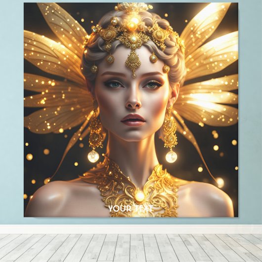 Fantasie Schattige levendig mooi sprookjesportret Canvas Afdruk (Insitu (Houten vloer))