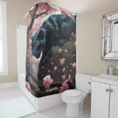 Fantasie Schattige levendig romantisch panterportr Douchegordijn (In situ)