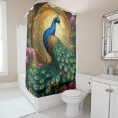 Fantasie Schattige levendig romantisch pauwenportr Douchegordijn (In situ)