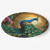 Fantasie Schattige levendig romantisch pauwenportr Papieren Bordje (Gekanteld)