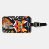 Fantasie Schattige levendige Abstracte kubist Fox Bagagelabel (Voorkant horizontaal)