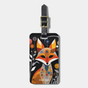 Fantasie Schattige levendige Abstracte kubist Fox Bagagelabel