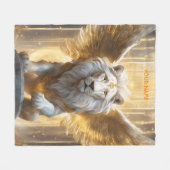Fantasie Schattige levendige Angelic White Lion Fleece Deken (Voorkant (Horizontaal))