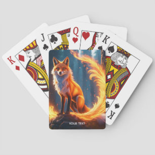 Fantasie Schattige levendige Fox Fire Forest Pokerkaarten