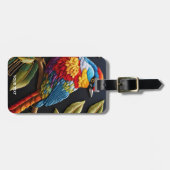 Fantasie Schattige levendige geborduurde vogel Bagagelabel (Voorkant horizontaal)