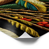 Fantasie Schattige levendige geborduurde vogel Perfect Poster (Hoek)