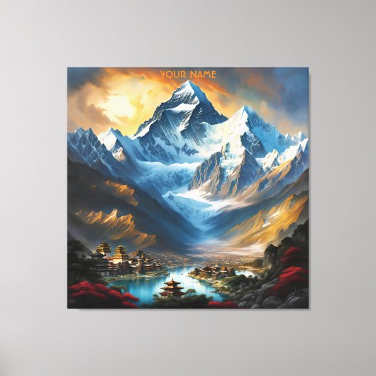 Fantasie Schattige levendige majestueuze Everest L Canvas Afdruk (Voorkant)