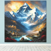 Fantasie Schattige levendige majestueuze Everest L Canvas Afdruk (Insitu (Houten vloer))