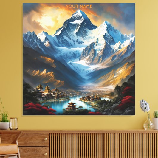 Fantasie Schattige levendige majestueuze Everest L Canvas Afdruk (Insitu (Woonkamer))