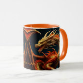 Fantasie Schattige levendige majestueuze grote dra Mok (Voorkant rechts)