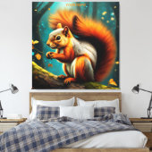Fantasie Schattige levendige majestueuze rode eekh Canvas Afdruk (Insitu (Slaapkamer))