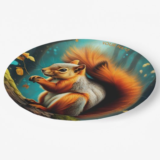 Fantasie Schattige levendige majestueuze rode eekh Papieren Bordje (Gekanteld)