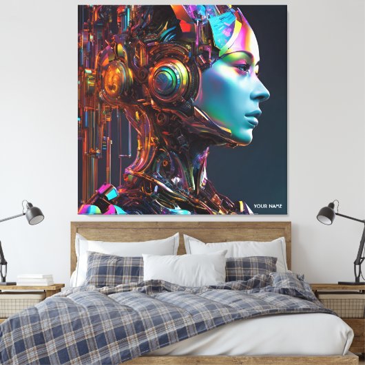 Fantasie Schattige levendige menselijke machine me Canvas Afdruk (Insitu (Slaapkamer))