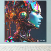 Fantasie Schattige levendige menselijke machine me Canvas Afdruk (Insitu (Houten vloer))