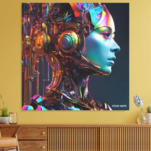 Fantasie Schattige levendige menselijke machine me Canvas Afdruk (Insitu (Woonkamer))