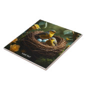 Fantasie Schattige levendige nestvinken bos Tegeltje (Zijkant)