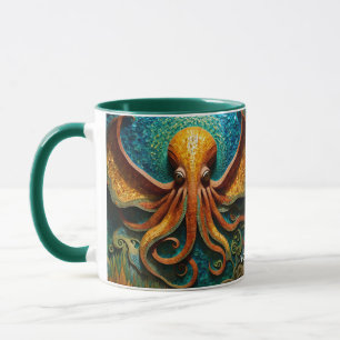 Fantasie Schattige levendige octopus mooi mozaïek Mok