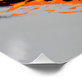 Fantasie Schattige levendige Oranje vlam ninja Perfect Poster (Hoek)