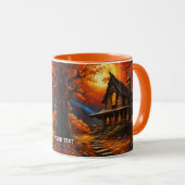 Fantasie Schattige Levendige Oude Cabine Herfst Mok (Voorkant rechts)