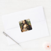 Fantasie Schattige Lisa Holding Cat Vierkante Sticker (Envelop)