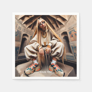 Fantasie Schattige Meisje Lang Haar Servet