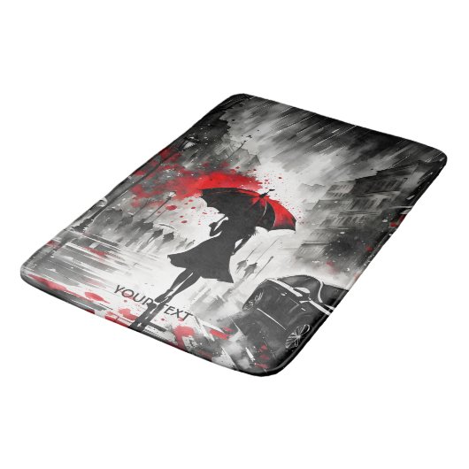 Fantasie Schattige Meisje Regen Paraplu Badmat (Gekanteld)