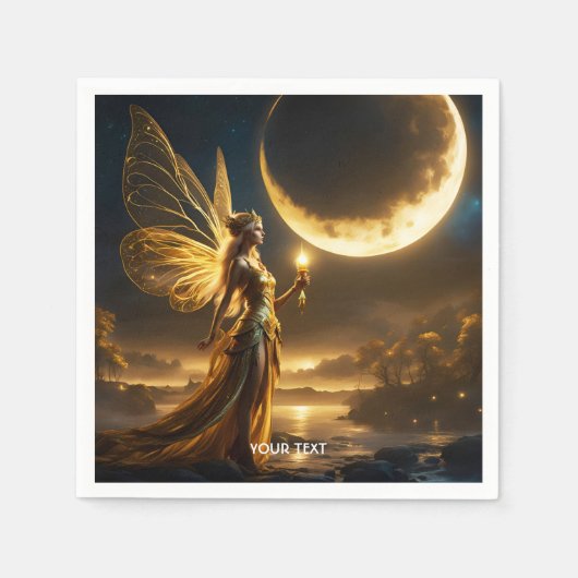 Fantasie Schattige Moon Space Lake Servet (Voorkant)