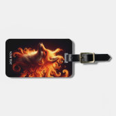 Fantasie Schattige Oranje Fox Fire Bagagelabel (Voorkant horizontaal)
