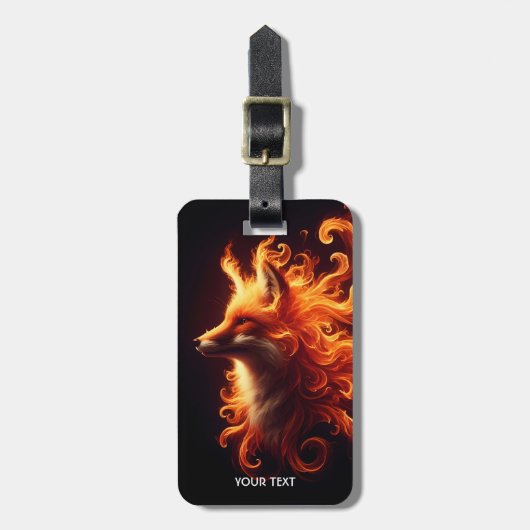 Fantasie Schattige Oranje Fox Fire Bagagelabel (Voorkant verticaal)