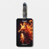 Fantasie Schattige Oranje Fox Fire Bagagelabel (Achterkant verticaal)