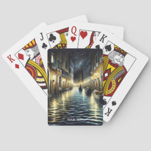 Fantasie Schattige oud Venetië kanaal Pokerkaarten