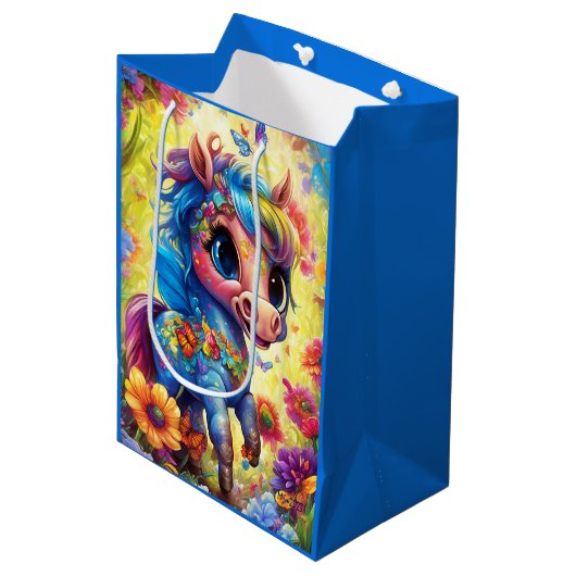 Fantasie Schattige Paardendier Medium Cadeauzakje (Voorkant Gekanteld)