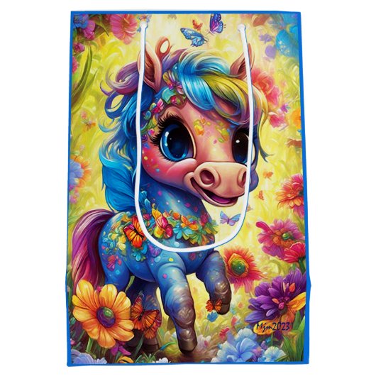 Fantasie Schattige Paardendier Medium Cadeauzakje (Achterkant)