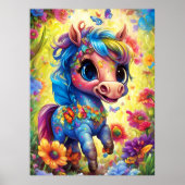 Fantasie Schattige Paardendier Poster (Voorkant)