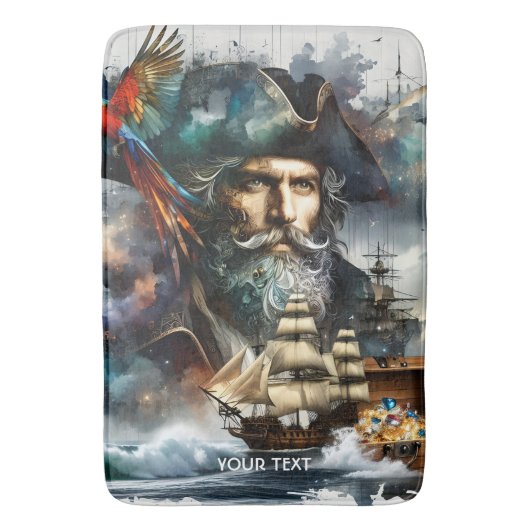 Fantasie Schattige Pirate Zee Badmat (Voorkant Verticaal)