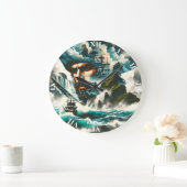 Fantasie Schattige Piratenschip Ocean Grote Klok (Huis)