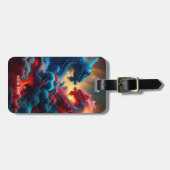 Fantasie Schattige Rood Blauw Draken Bagagelabel (Voorkant horizontaal)