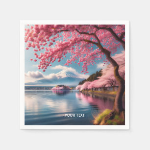 Fantasie Schattige Sakura Lake Mountain Servet