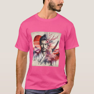 Fantasie Schattige Samurai Sun Katana T-shirt