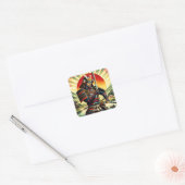 Fantasie Schattige Samurai Warrior Katana Vierkante Sticker (Envelop)