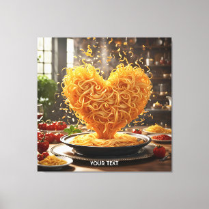 Fantasie Schattige Spaghetti Heart Bord Canvas Afdruk