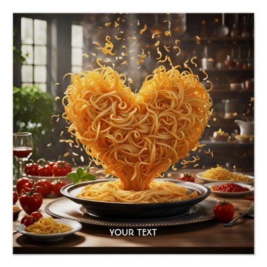 Fantasie Schattige Spaghetti Heart Bord Perfect Poster (Voorkant)