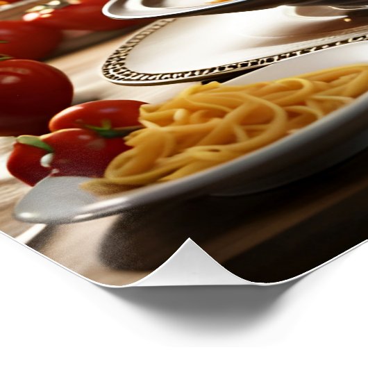 Fantasie Schattige Spaghetti Heart Bord Perfect Poster (Hoek)