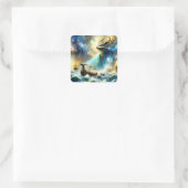 Fantasie Schattige Storm Zee Vierkante Sticker (Tas)