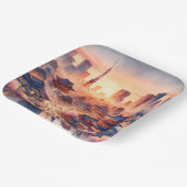 Fantasie Schattige Sunset Tokyo Uitzicht Papieren Bordje (Gebogen)