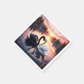 Fantasie Schattige Swan Lake Sunset Servet (Hoek)